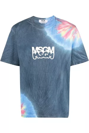 Msgm Men Neckties - Logo-print tie-dye T-shirt