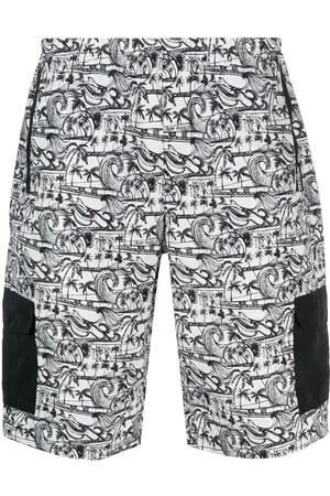 Palm Angels Waves-print track short