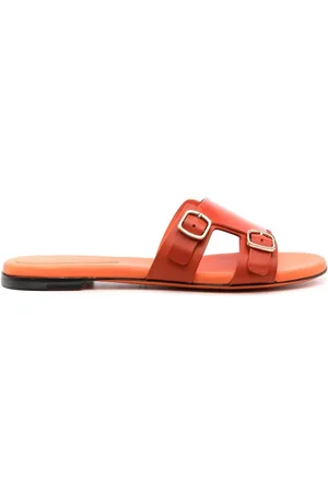 santoni Double-buckle calf-leather sandals