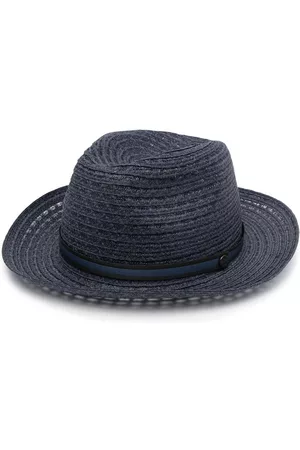 Borsalino Woven grosgrain-trim hat