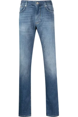 Emporio Armani Faded-effect straight-leg jeans
