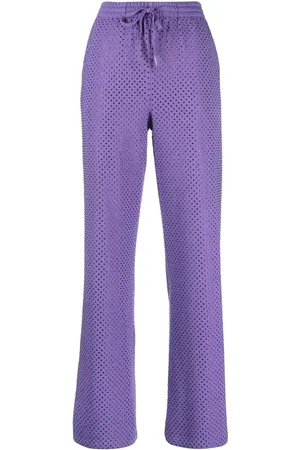 P.A.R.O.S.H. Mesh-design cotton-blend trousers