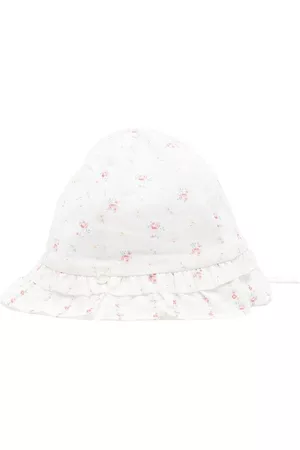 Tartine Et Chocolat Floral-print ruffle-trim sun hat