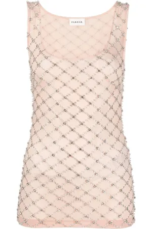 P.A.R.O.S.H. Glaced crystal-embellished tank top