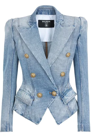 Balmain Double-breasted denim blazer