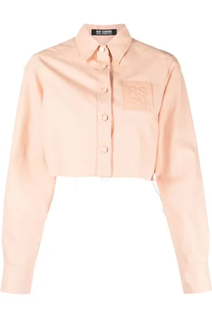 RAF SIMONS Logo-patch cropped jacket