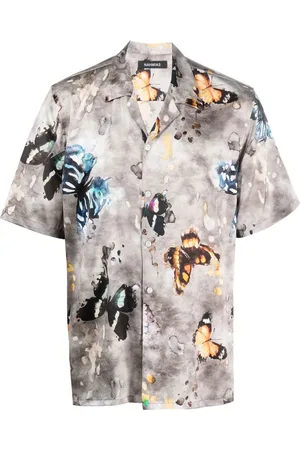 Nahmias Butterfly-print stretch-silk shirt