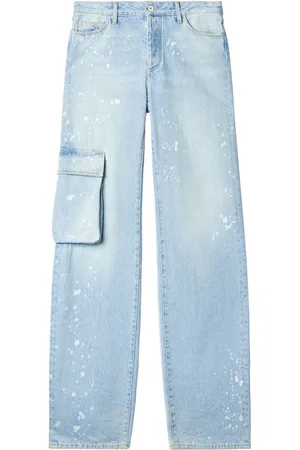 OFF-WHITE Toybox Painted wide-leg jeans