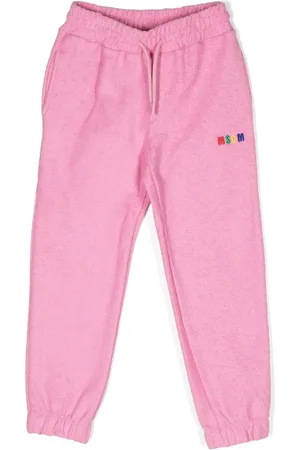 Msgm Embroidered-logo drawstring track pants