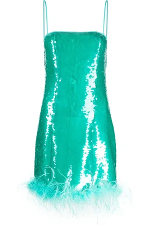 GIUSEPPE DI MORABITO Feather-trim sequinned minidress