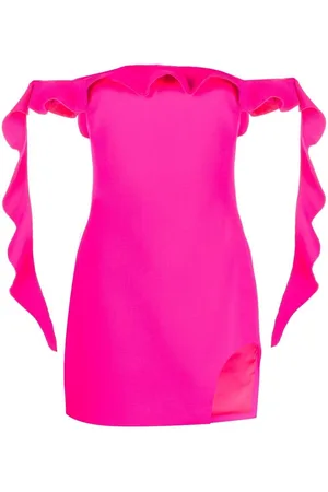 DAVID KOMA Ruffle-detail off-shoulder dress