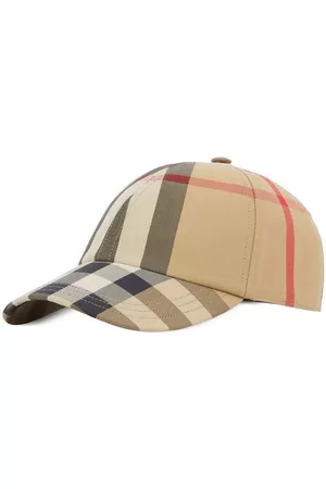 Burberry Men Caps - Embroidered-logo check cotton baseball cap