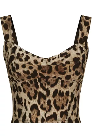 Dolce & Gabbana Leopard-print cropped bodice top