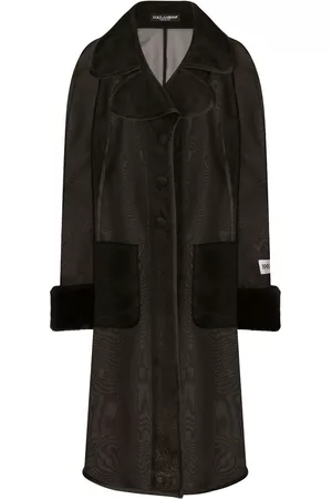 Dolce & Gabbana Faux-fur trim sheer coat