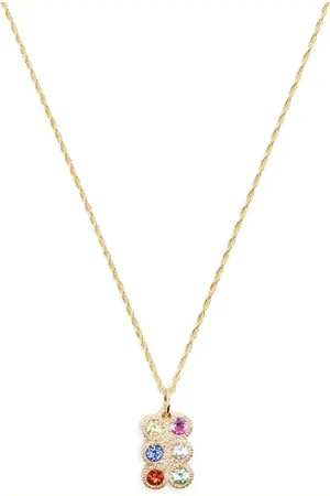 Bleue Burnham 9kt yellow Flowers Grow Together sapphire necklace