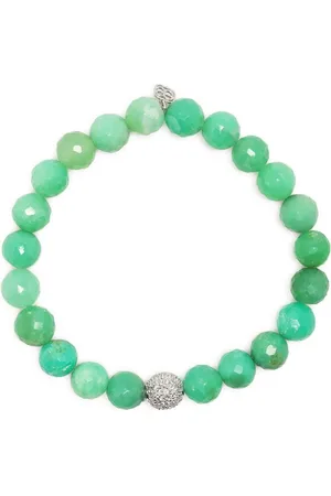 Sydney Evan 14kt white gold beaded bracelet