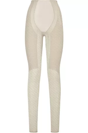 Dolce & Gabbana Floral-lace panelled leggings