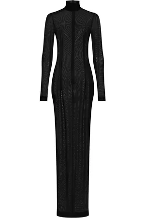 Dolce & Gabbana High-neck sheer floor length dress