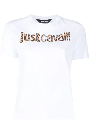 Roberto Cavalli Animal-print-logo T-shirt