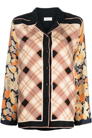 DRIES VAN NOTEN 2000s mixed-pattern silk blouse