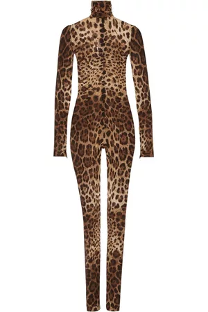 Dolce & Gabbana Women Leopard-print sheer all-in-one