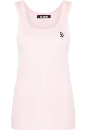 RAF SIMONS Logo-print cotton tank top