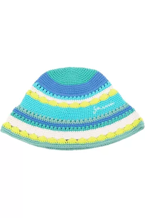 Ganni Women Hats - Striped knitted cotton hat
