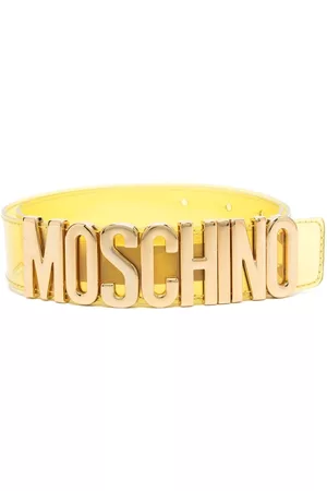 Moschino Women Belts - Logo-plaque patent-finish belt