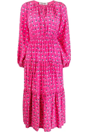 Diane von Furstenberg Long-sleeved round neck midi dress