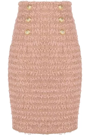 Balmain Tweed double-breasted pencil skirt