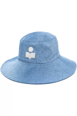 Isabel Marant Women Hats - Logo-print denim sun hat