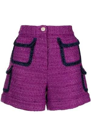 Edward Achour Paris Women Shorts - Tweed pocketed shorts