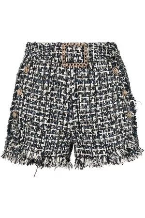 Edward Achour Paris Women Shorts - Rough-cut tweed shorts
