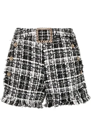 Edward Achour Paris Rough-cut tweed shorts