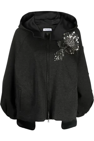 DICE KAYEK Flower-appliqué puffed-sleeves jacket