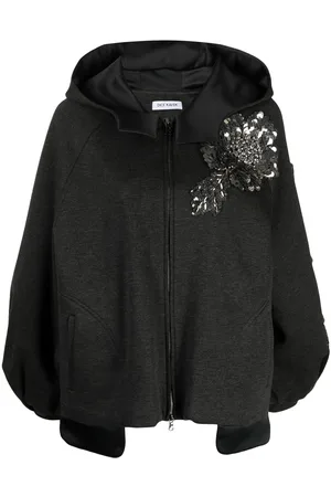 DICE KAYEK Flower-appliqué puffed-sleeves jacket