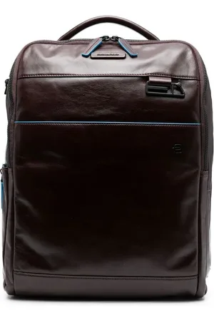 Piquadro Logo-plaque leather backpack
