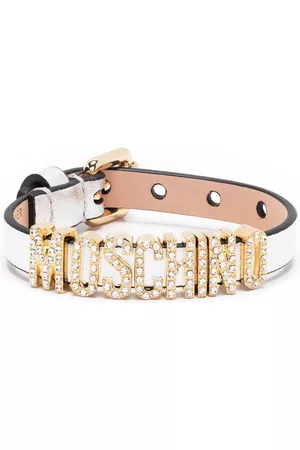 Moschino Rhinestone-embellished logo bracelet