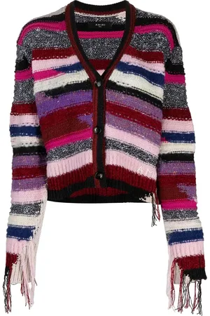 AMIRI Striped fringed cardigan