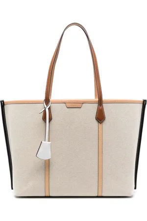 Perry Small Striped Raffia Tote