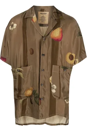 UMA WANG Fruit-print V-neck shirt