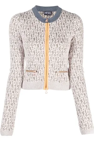 Diesel Log intarsia-knit cropped cardigan