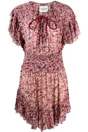 Marant Etoile Abstract-print shirred-detail dress