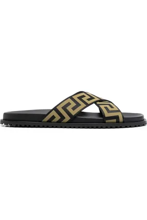 VERSACE Logo-print open-toe slides