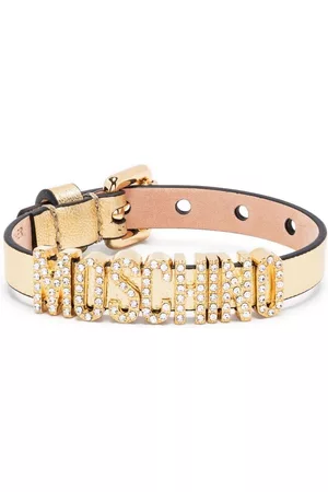 Moschino Rhinestone-embellished logo bracelet