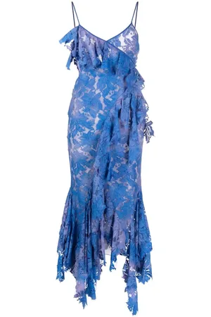 The Attico Thelma lace draped dress