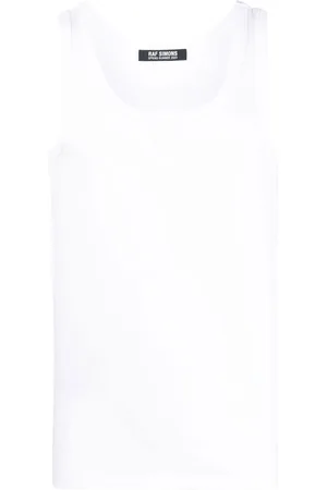 RAF SIMONS Logo-patch cotton tank top