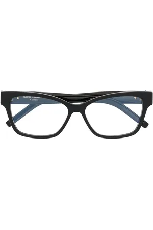 Saint Laurent Engraved-logo cat eye glasses
