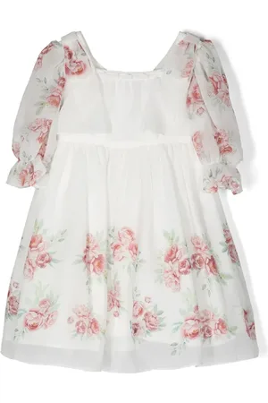 PATACHOU Rose-print square-neck dress