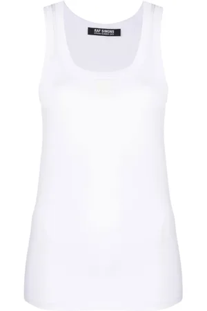 RAF SIMONS Logo-patch cotton tank top